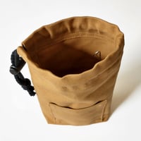 Image 25 of Drawstring Pouch Bag with Pocket. Upcycled Canvas