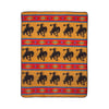AZTEC FLEECE BLANKET - COWBOY