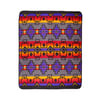 AZTEC FLEECE BLANKET - BLACK AND PURPLE