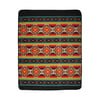 AZTEC FLEECE BLANKET - BLACK, TAN AND GREEN