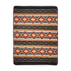 AZTEC FLEECE BLANKET - BLACK AND BROWN