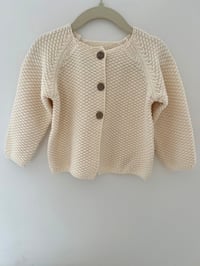 Image 1 of Pebble-Stitch Cream Cardigan