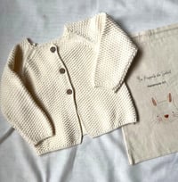 Image 2 of Pebble-Stitch Cream Cardigan