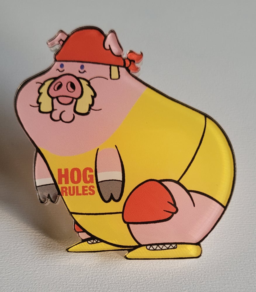Image of Hog Hogan Acrylic Pin.