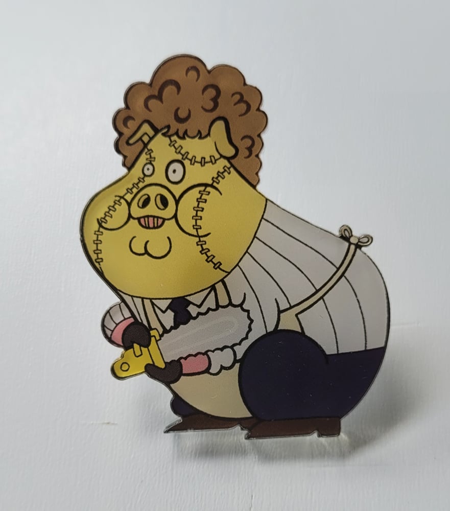 Image of PIg Face Acrylic Pin.