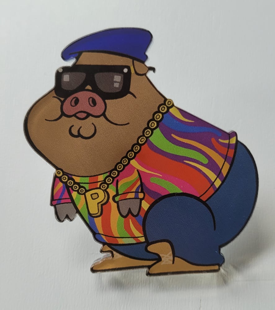 Image of Piggy Smalls Acyrlic Pin.