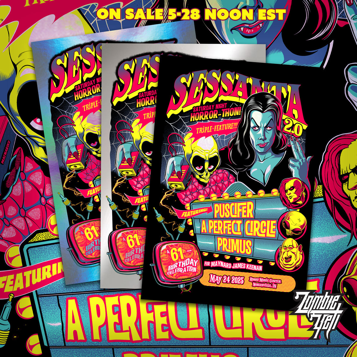 King Buzzo 3 Color Silkscreen Gig Poster / Zombie Yeti