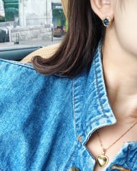 Image 9 of Victorian Blue Sapphire Cabochon Earring