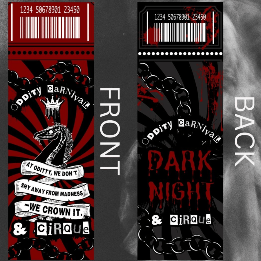 Image of Officially licensed Jodie King Oddity day and night ticket double sided bookmark 