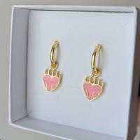 Pink Flaming Heart Earrings