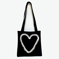 Image 1 of Black & White Heart Totes