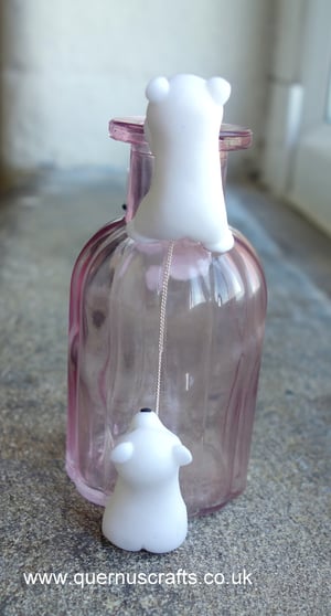 Three Wee Bears on Glass Vase
