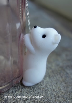 Three Wee Bears on Glass Vase