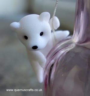Three Wee Bears on Glass Vase