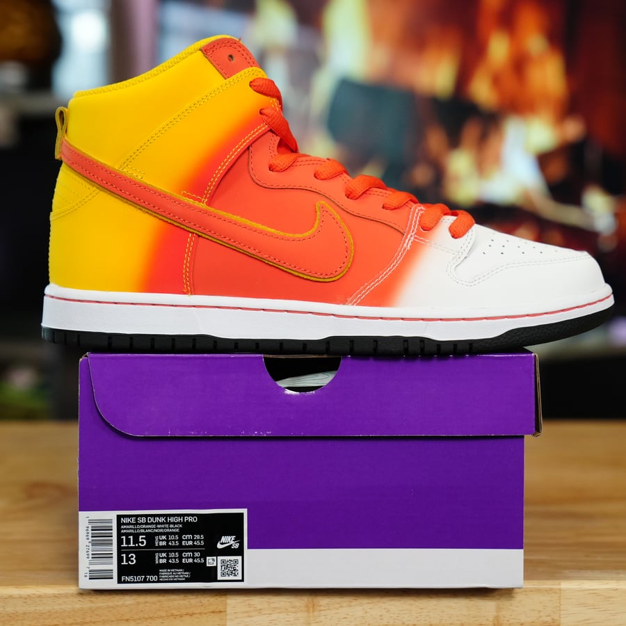 Image of Nike SB Dunk High Sweet Tooth Candy Corn