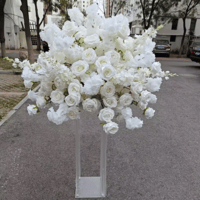 Image 8 of  white roses centerpiece  silk flower  60cm, 80 cm , 100 cm 