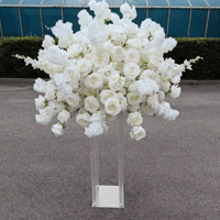 Image 9 of  white roses centerpiece  silk flower  60cm, 80 cm , 100 cm 