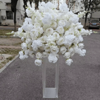 Image 1 of  white roses centerpiece  silk flower  60cm, 80 cm , 100 cm 