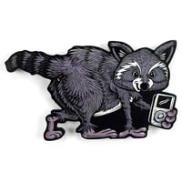 Image 1 of Raccoon with an iPod Carving