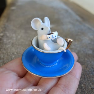 Wee Coffee Mouse in Teacup