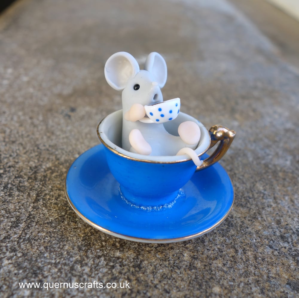 Wee Coffee Mouse in Teacup