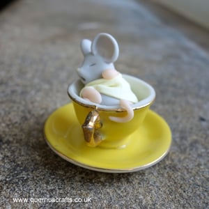 Wee Sleepy Mouse in Teacup
