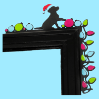 Image 1 of Dog Christmas lights Door Topper