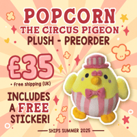 PREORDER - Popcorn The Circus Pigeon Plush