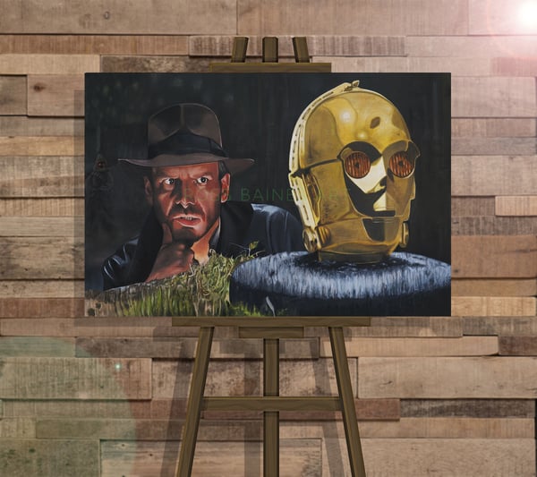 Image of RAIDERS OF THE LOST DROID - ORIGINAL PAINTING