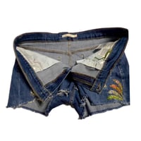Image 3 of Women's Levi's Cut off shorts Beachy Boho Festival wea, 1 of 1 crochet peacock feathers evil eye 