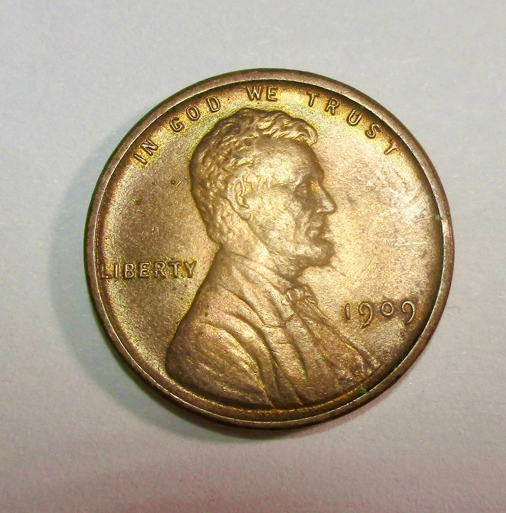 LOVELY UNCIRCULATED 1909 VDB LINCOLN CENT, LIGHT BROWN COLOR