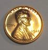 1942 GEM PROOF LINCOLN CENT, SUPER RICH RED COLOR