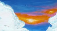 Image 3 of 'Marshmallow Clouds' - Acrylic on Canvas Panel, 8x10 Framed