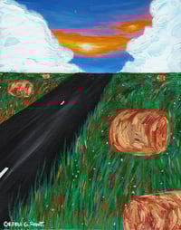 Image 1 of 'Marshmallow Clouds' - Acrylic on Canvas Panel, 8x10 Framed
