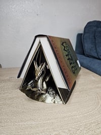 Image 1 of Book Wyrm Nightstand Book Holder – Dragon Wings Cradle Your Book - Fantasy Reader Decor