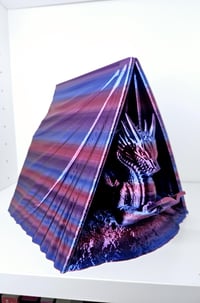 Image 2 of Book Wyrm Nightstand Book Holder – Dragon Wings Cradle Your Book - Fantasy Reader Decor