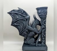 Image 2 of 3D Printed Dragon Bookend | Guardian of the Pillar | Fantasy Bookshelf Decor | 9"x8"x3.5"