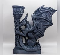 Image 3 of 3D Printed Dragon Bookend | Guardian of the Pillar | Fantasy Bookshelf Decor | 9"x8"x3.5"