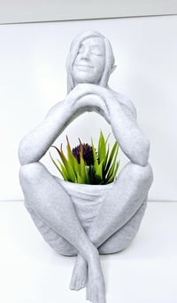 Image 3 of Elven Sanctuary Planter - Meditating Elf, 3D Printed Succulent Pot, Calming Home Decor, Perfect G...