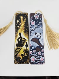 Image 3 of Textured Bookmark with Golden Tassel, 3D Printed Design Featuring Dragon, Fairy, Cow Abduction, F...