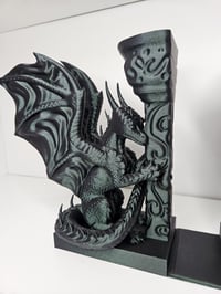 Image 4 of 3D Printed Dragon Bookend | Guardian of the Pillar | Fantasy Bookshelf Decor | 9"x8"x3.5"
