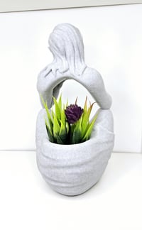 Image 4 of Elven Sanctuary Planter - Meditating Elf, 3D Printed Succulent Pot, Calming Home Decor, Perfect G...