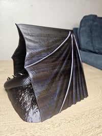 Image 5 of Book Wyrm Nightstand Book Holder – Dragon Wings Cradle Your Book - Fantasy Reader Decor
