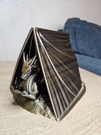 Image 6 of Book Wyrm Nightstand Book Holder – Dragon Wings Cradle Your Book - Fantasy Reader Decor