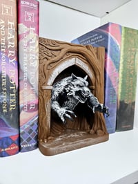 Image 2 of Werewolf Book Nook | Wizard-Themed Magic Bookshelf Insert | Enchanted Library Decor | Fantasy Boo...