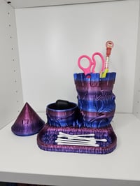 Image 1 of Dragon Castle Desk Organizer -Dragon's Keep | Fantasy Office Decor | DnD Gift | Pen Holder | 3D P...