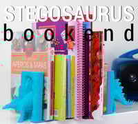 Image 1 of Stegosaurus Bookends | Dinosaur-Themed Bookshelf Decor | Prehistoric Book Holder | Kids Room Dino...