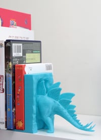 Image 2 of Stegosaurus Bookends | Dinosaur-Themed Bookshelf Decor | Prehistoric Book Holder | Kids Room Dino...