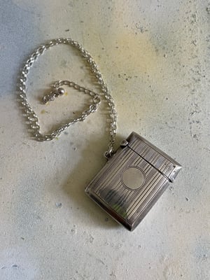 Image of Antique Silver Hallmarked Vesta Box Necklace