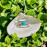 Image 1 of Turquoise Stacked Loop Pendant in Mixed Metals
